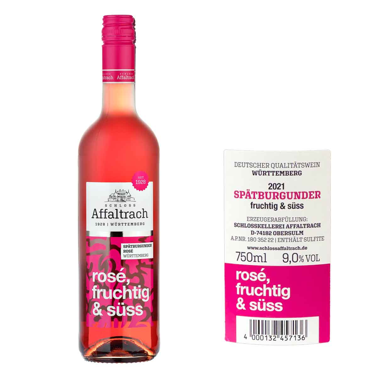 Schloss Affaltrach Spätburgunder Rosé, fruchtig & süss