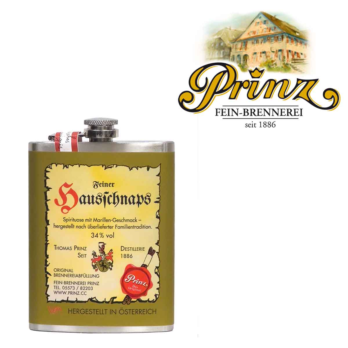 Prinz feiner Hausschnaps 34% (Flachmann)